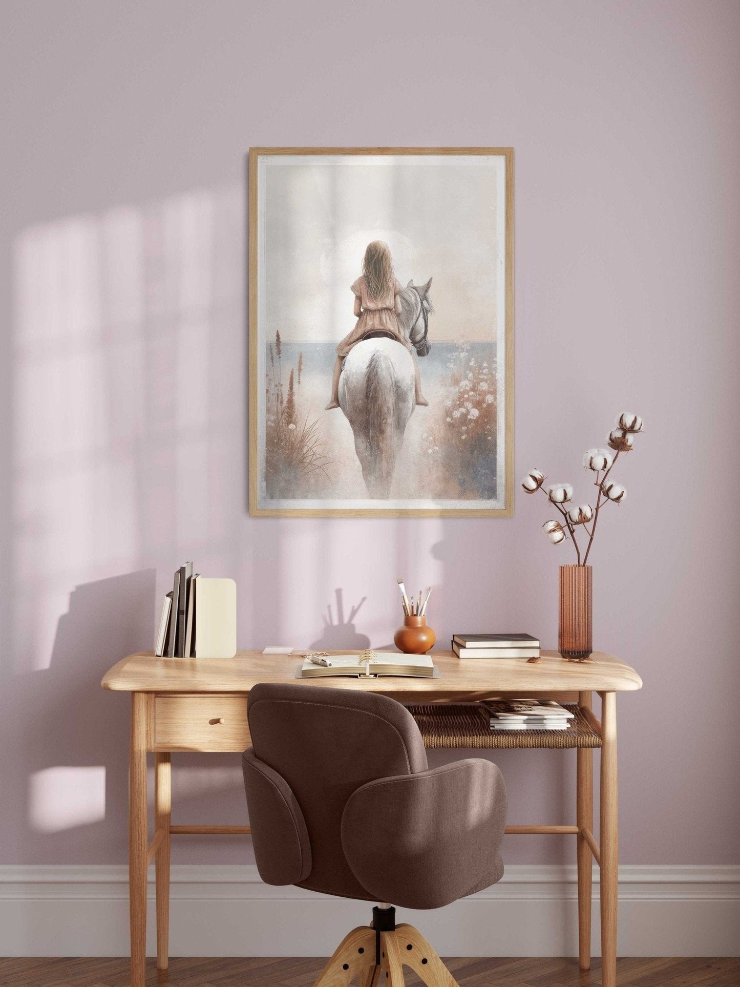 Horse Nursery Art, Equestrian Decor for Girls, White Horse Painting - WildfieldPrints