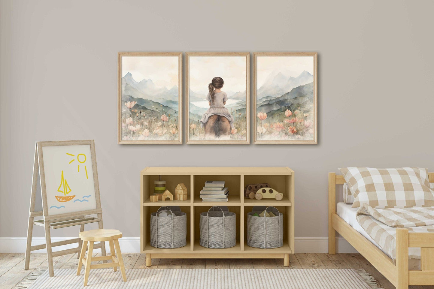 Horse Nursery Decor, Farmhouse Equestrian Art, Gifts for Girls - WildfieldPrints