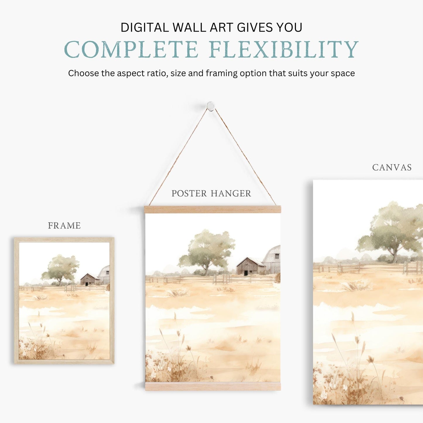Horse Nursery Decor, Farmhouse Wall Art, Country Theme Print - WildfieldPrints