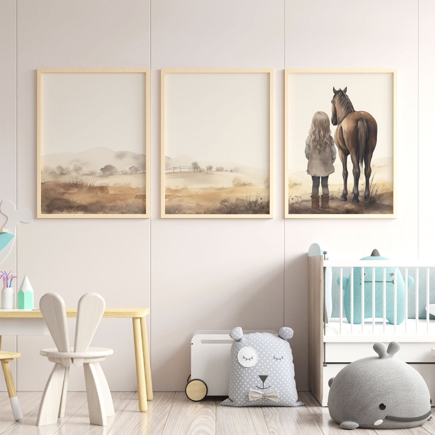 Horse Nursery Decor, Gifts for Young Girls, Girls Room Wall Art - WildfieldPrints