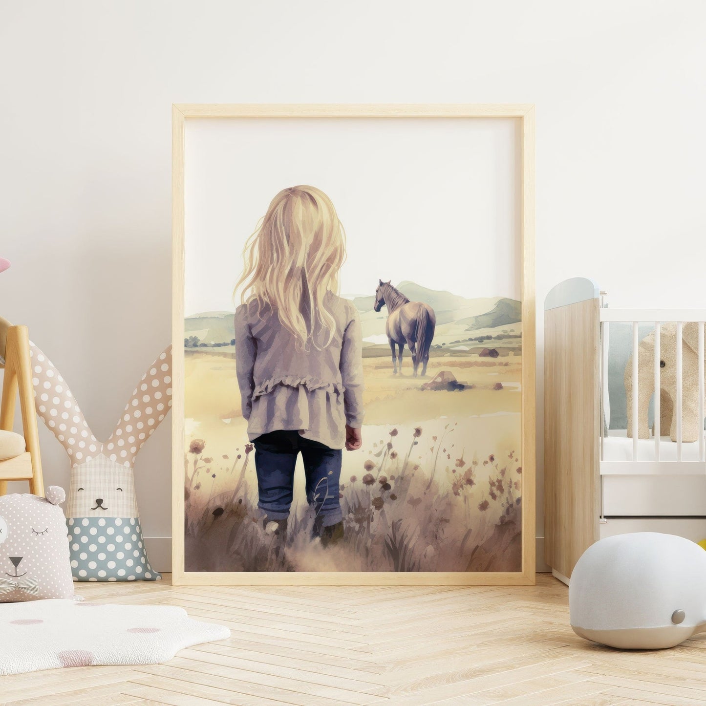 Horse Nursery Decor, Horse Gift for Young Girls, Girls Room Wall Art - WildfieldPrints
