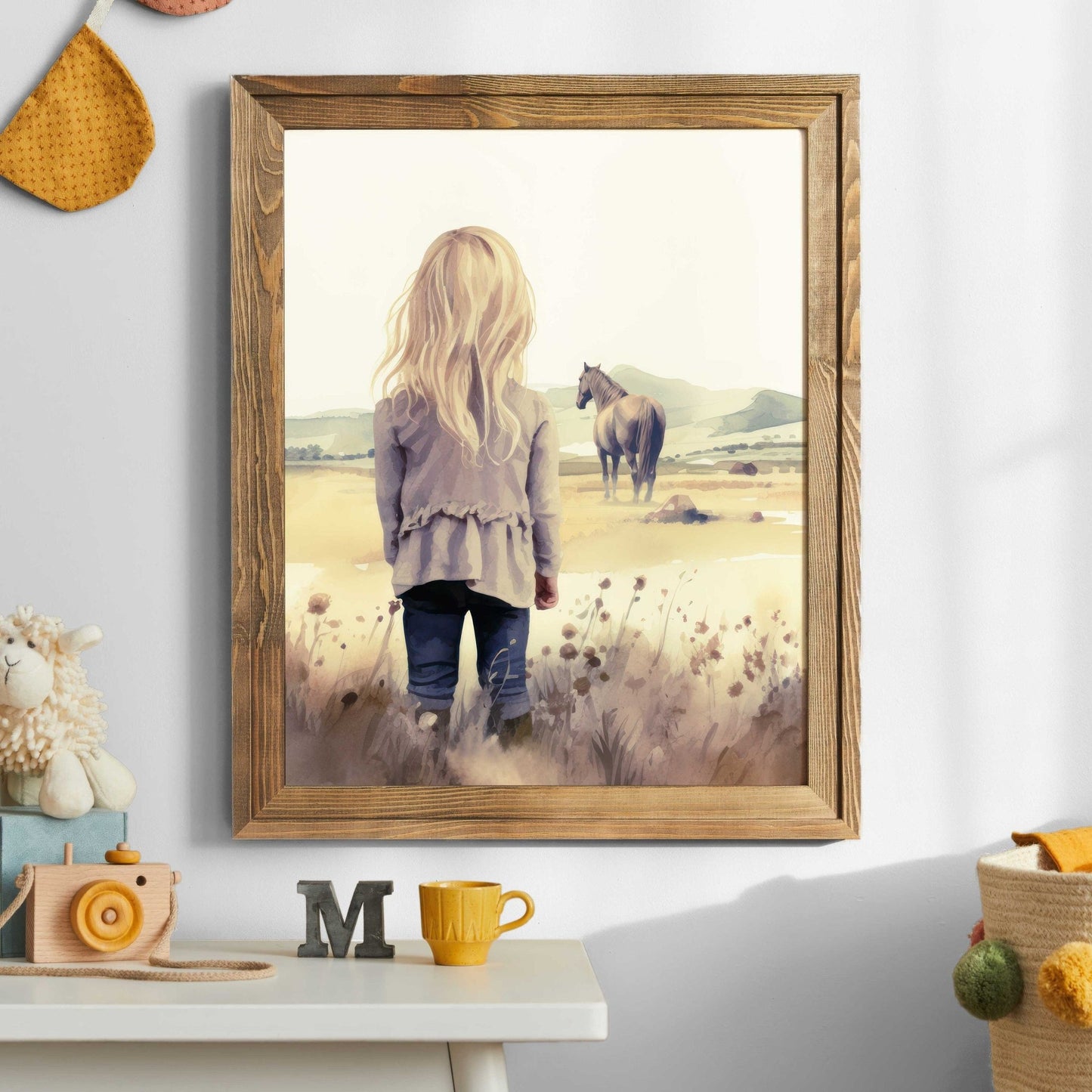 Horse Nursery Decor, Horse Gift for Young Girls, Girls Room Wall Art - WildfieldPrints