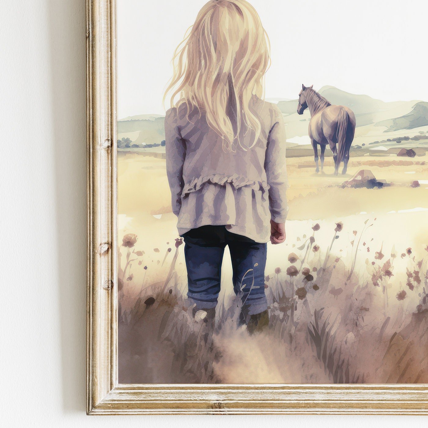 Horse Nursery Decor, Horse Gift for Young Girls, Girls Room Wall Art - WildfieldPrints