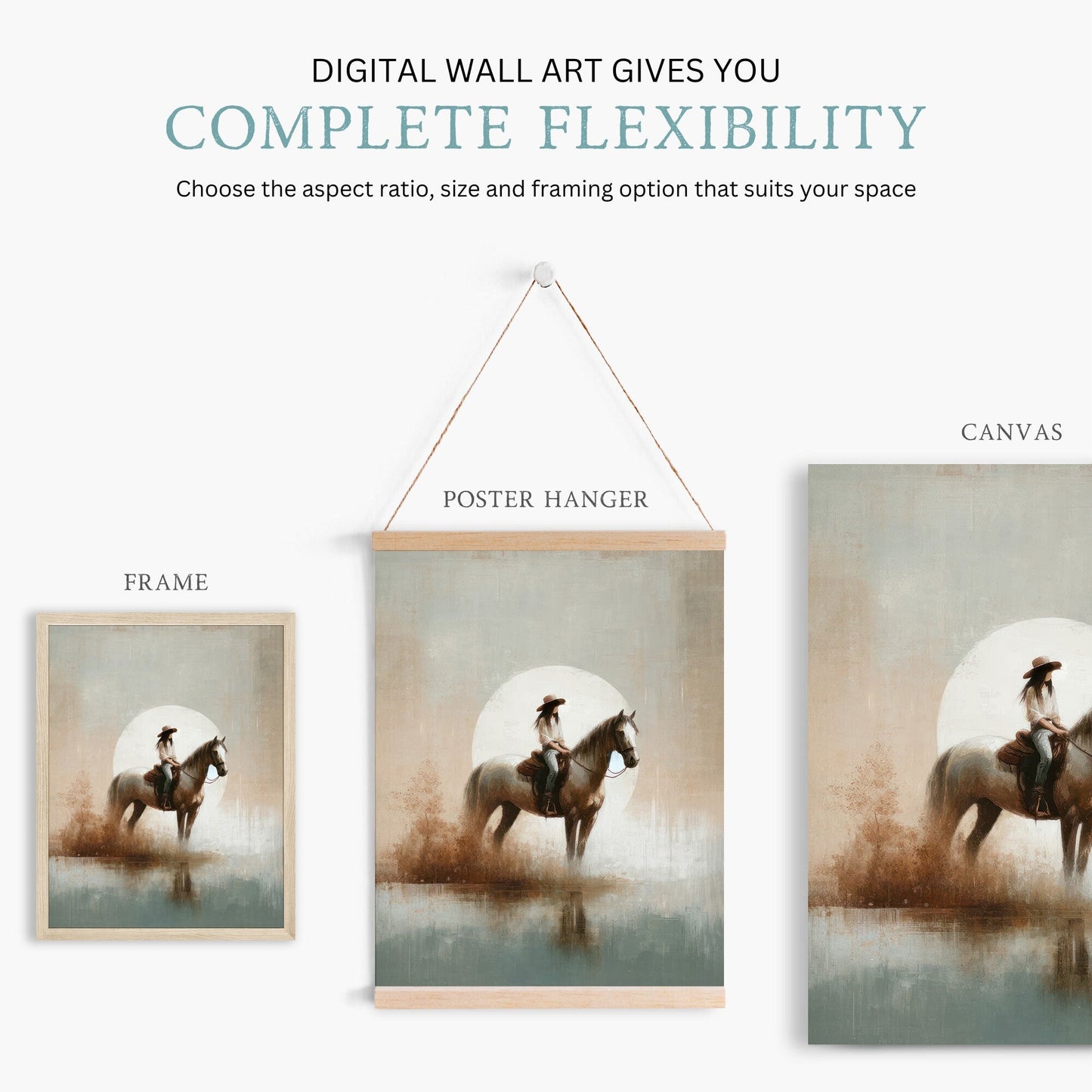 Horse Nursery Prints, Vintage Equestrian Wall Decor, Girls Room Art - WildfieldPrints