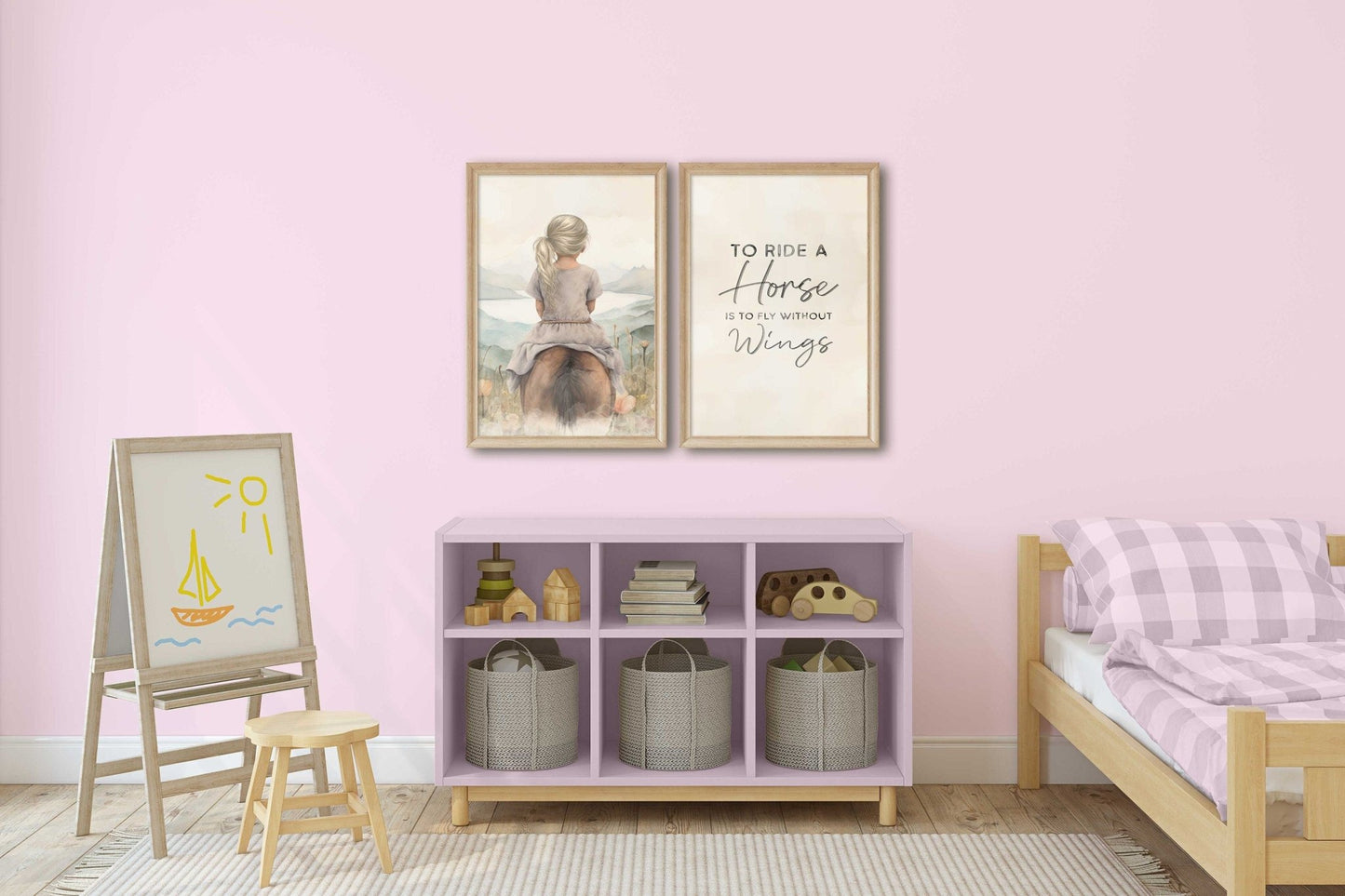 Horse Nursery Wall Art, Equestrian Quote Decor for Girls - WildfieldPrints