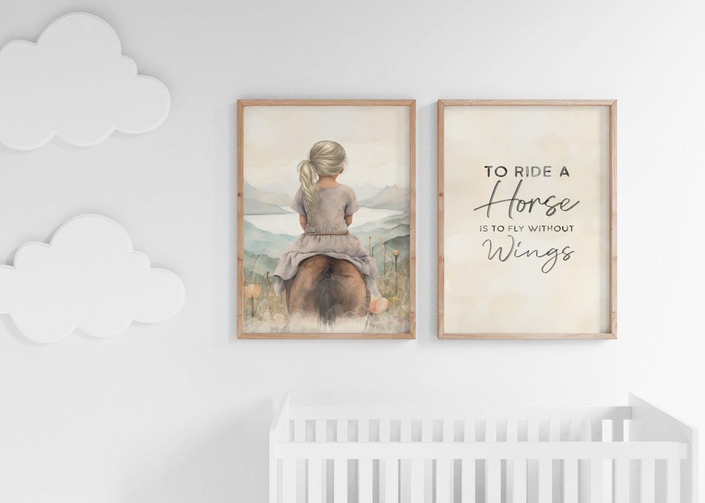 Horse Nursery Wall Art, Equestrian Quote Decor for Girls - WildfieldPrints