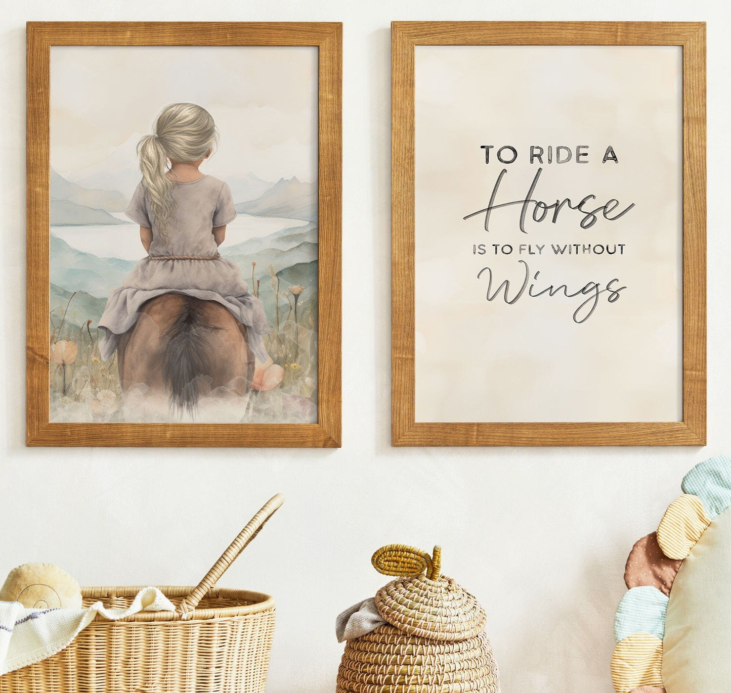 Horse Nursery Wall Art, Equestrian Quote Decor for Girls - WildfieldPrints