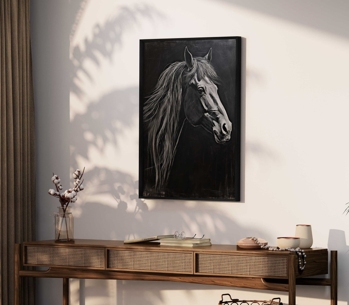 Horse Print, Equestrian Lover Gift, Rustic Farmhouse Wall Decor, Country Style Art - WildfieldPrints