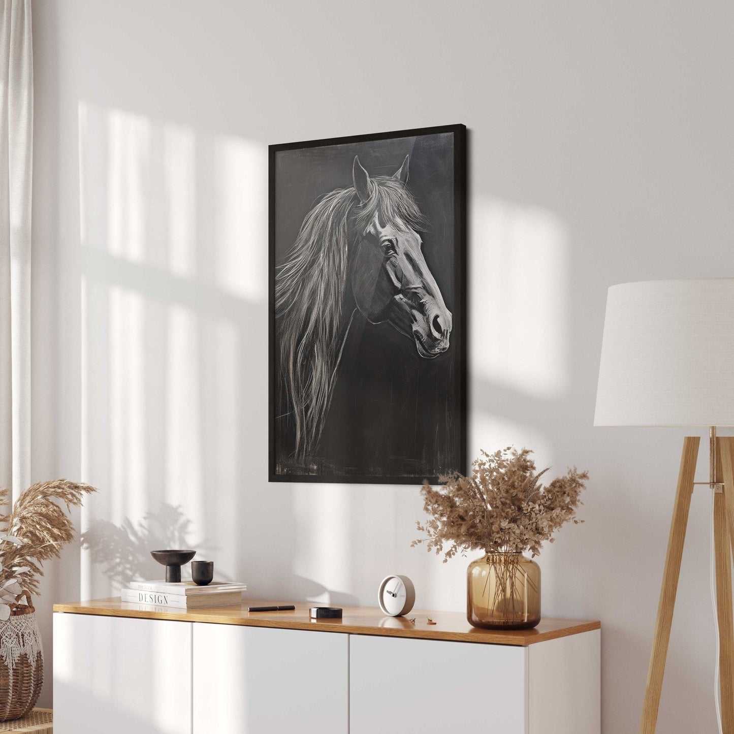 Horse Print, Equestrian Lover Gift, Rustic Farmhouse Wall Decor, Country Style Art - WildfieldPrints