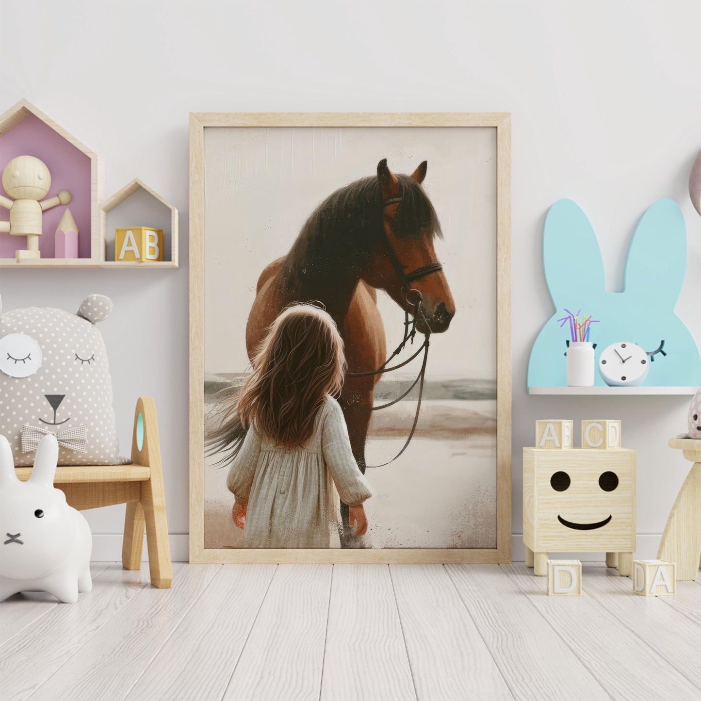 Horse Wall Art, Horse Nursery Decor, Gift for Young Horse Lovers - WildfieldPrints