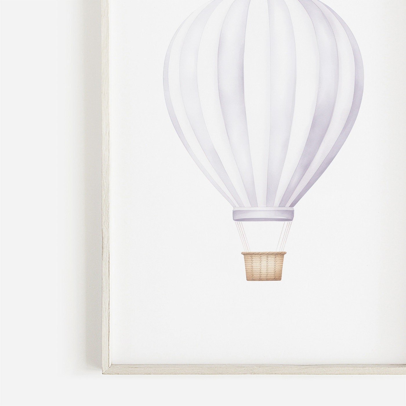 Hot Air Balloon Nursery Art, Vintage Transportation Decor, Purple Design - WildfieldPrints