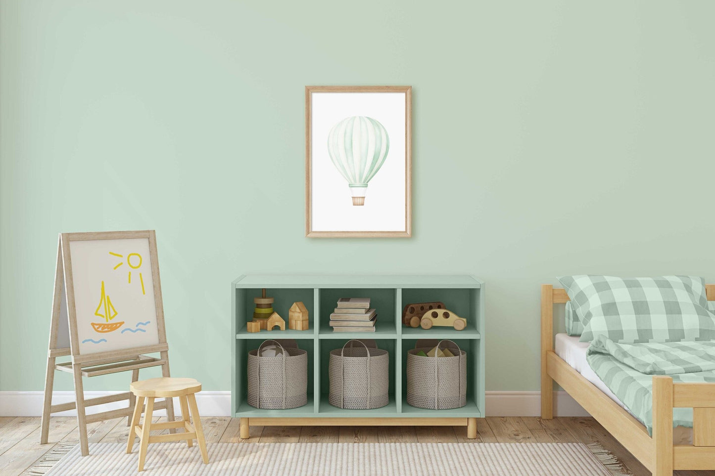 Hot Air Balloon Nursery Art, Vintage Transportation Wall Decor - WildfieldPrints