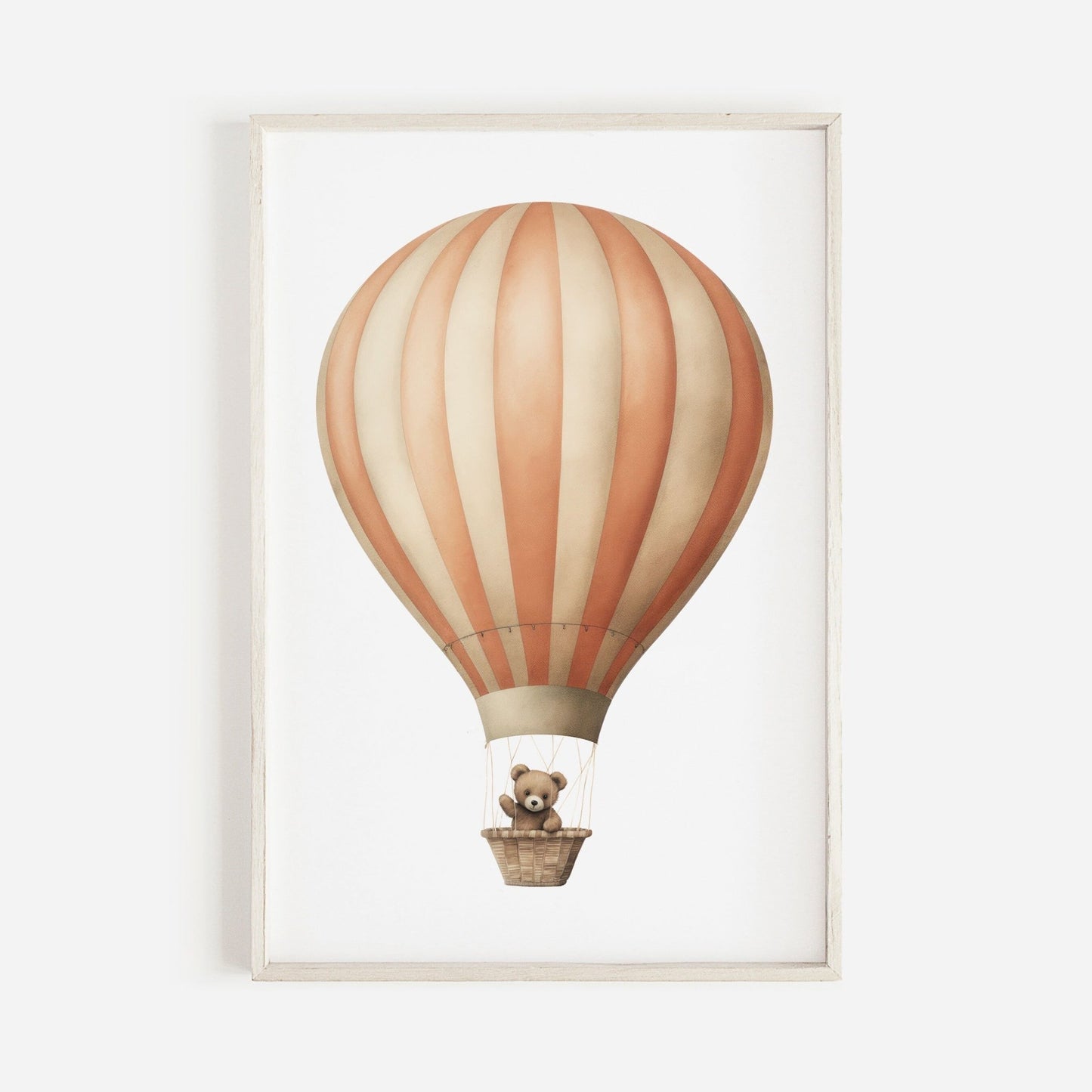 Hot Air Balloon Nursery Print, Cute Teddy Bear Decor, Baby Shower Gift - WildfieldPrints