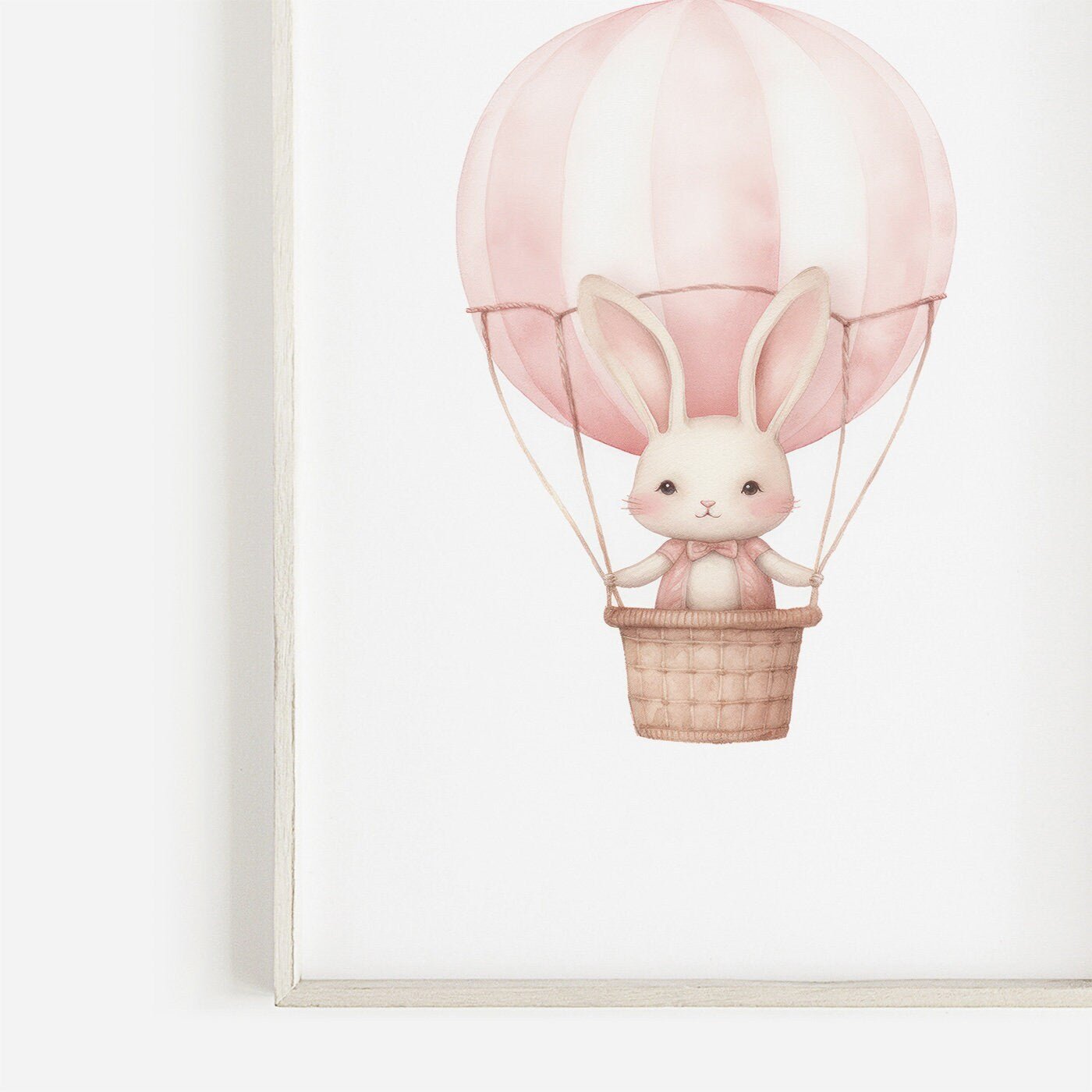 Hot Air Balloon Nursery Prints, Cute Bunny Wall Decor, Baby Shower Gift - WildfieldPrints