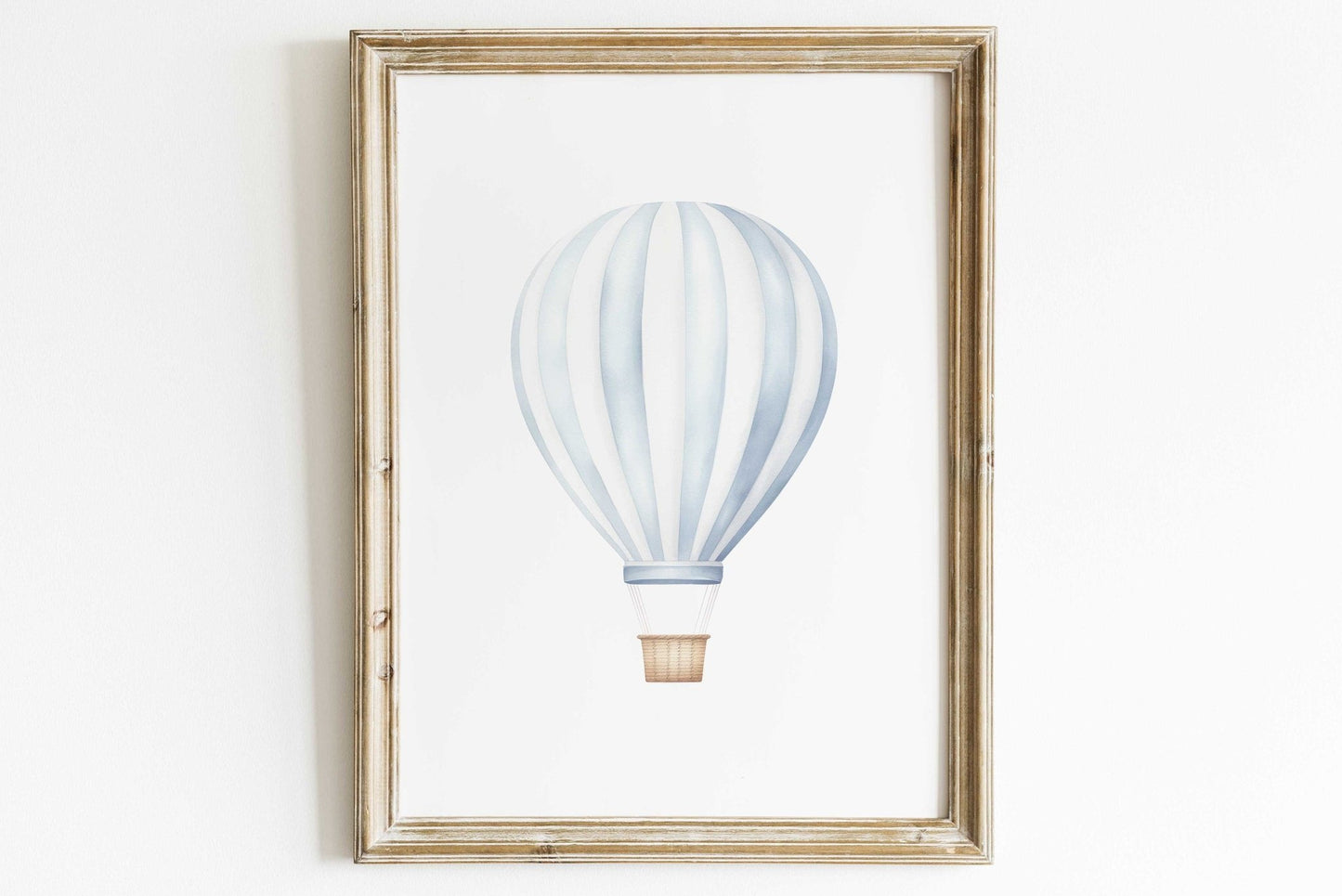 Hot Air Balloon Nursery Prints, Light - blue Wall Decor, Transportation Art - WildfieldPrints