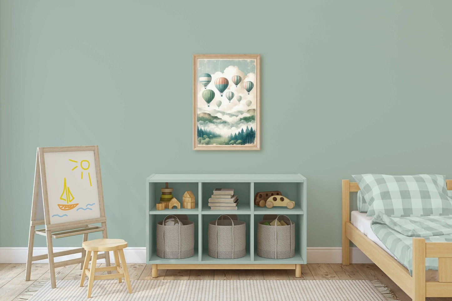 Hot Air Balloon Prints, Vintage Nursery Decor, Adventure Wall Art for Kids - WildfieldPrints