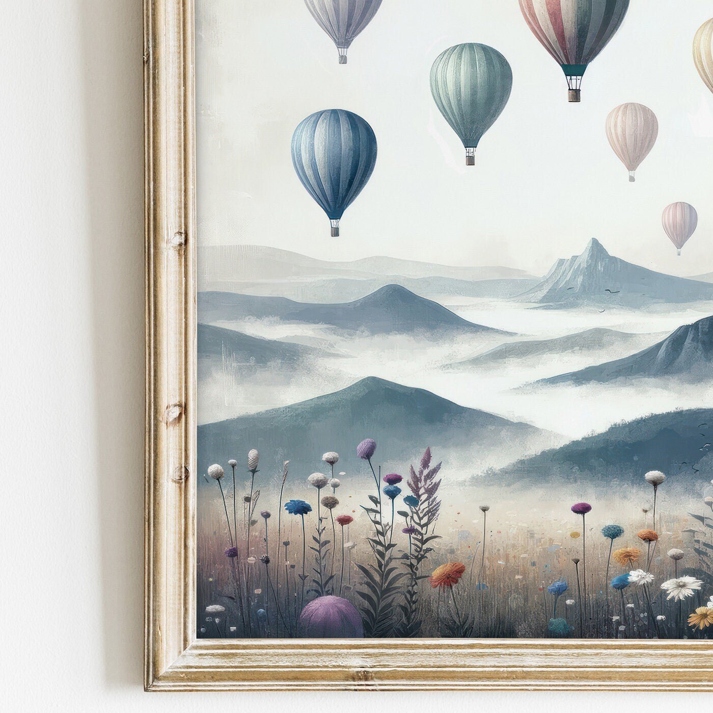 Hot Air Balloon Prints, Vintage Nursery Wall Decor, Adventure Art for Kids - WildfieldPrints