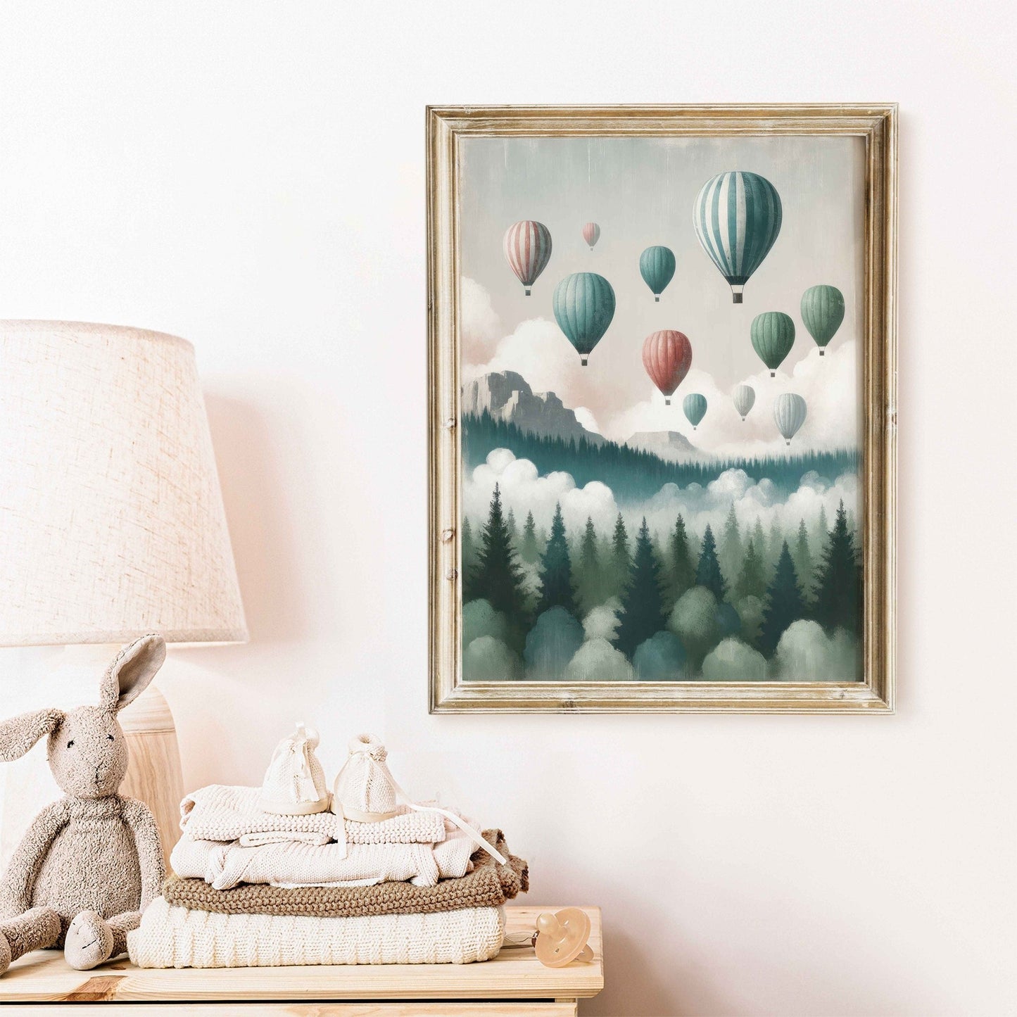 Hot Air Balloon Prints, Vintage Nursery Wall Decor, Adventure Art for Kids - WildfieldPrints