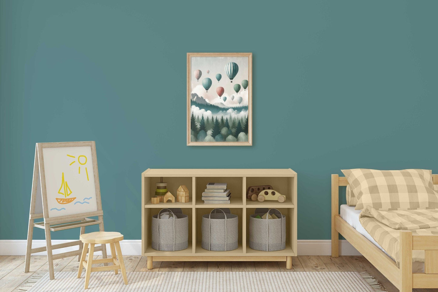 Hot Air Balloon Prints, Vintage Nursery Wall Decor, Adventure Art for Kids - WildfieldPrints