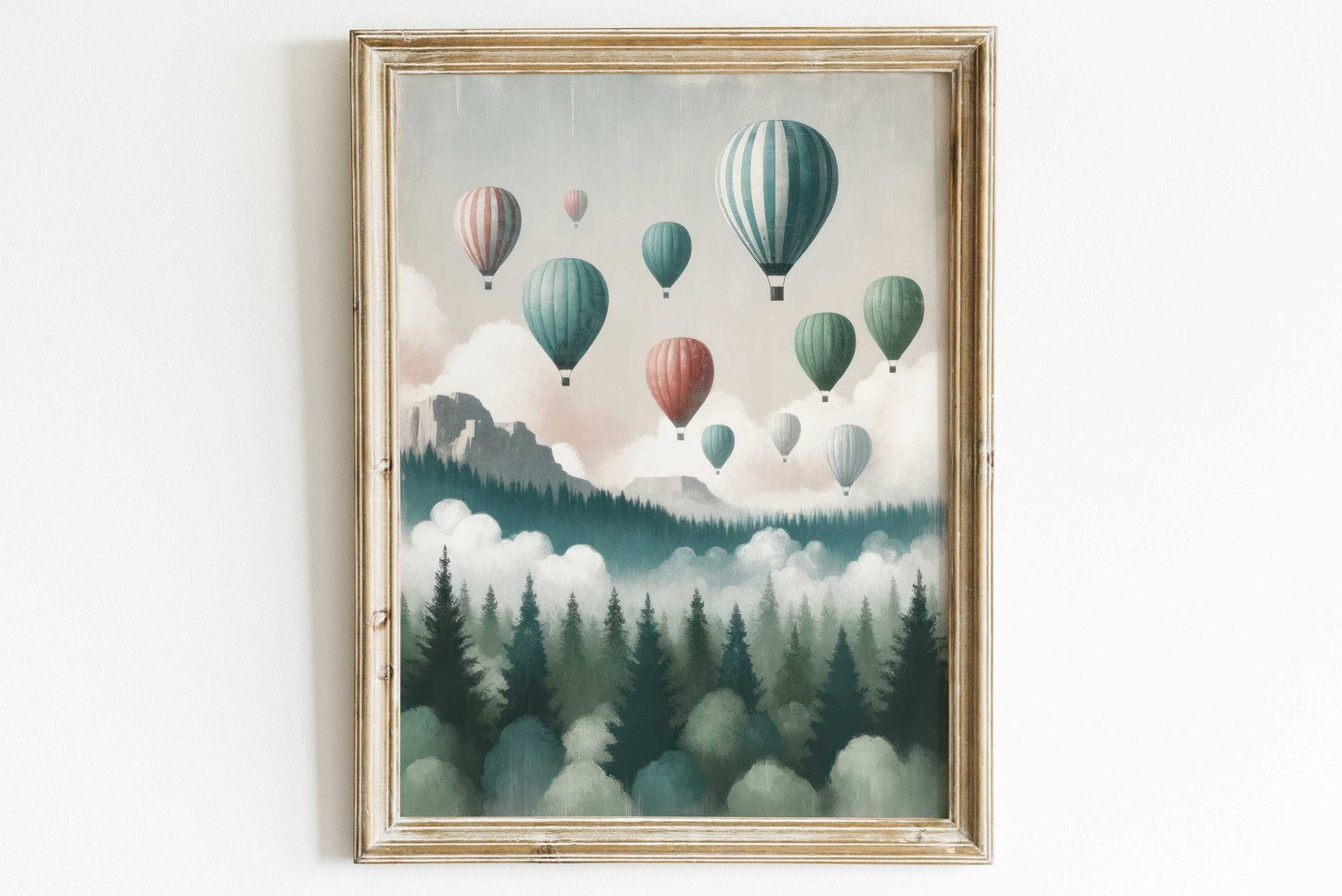 Hot Air Balloon Prints, Vintage Nursery Wall Decor, Adventure Art for Kids - WildfieldPrints