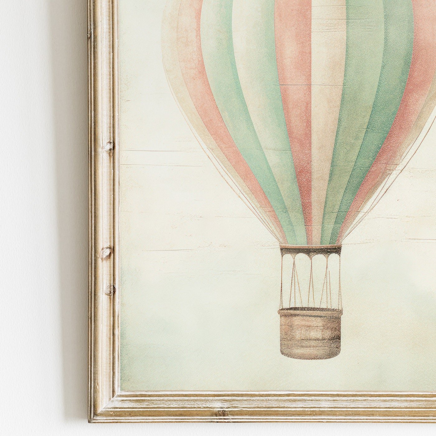 Hot Air Balloon Wall Art, Vintage Nursery Decor, Minimalist Design - WildfieldPrints