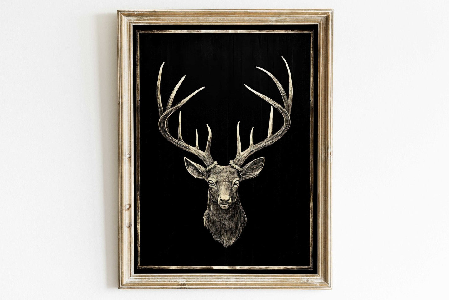 Hunting Print, Deer Wall Art, Forest Animal Decor, Vintage Buck Art - WildfieldPrints