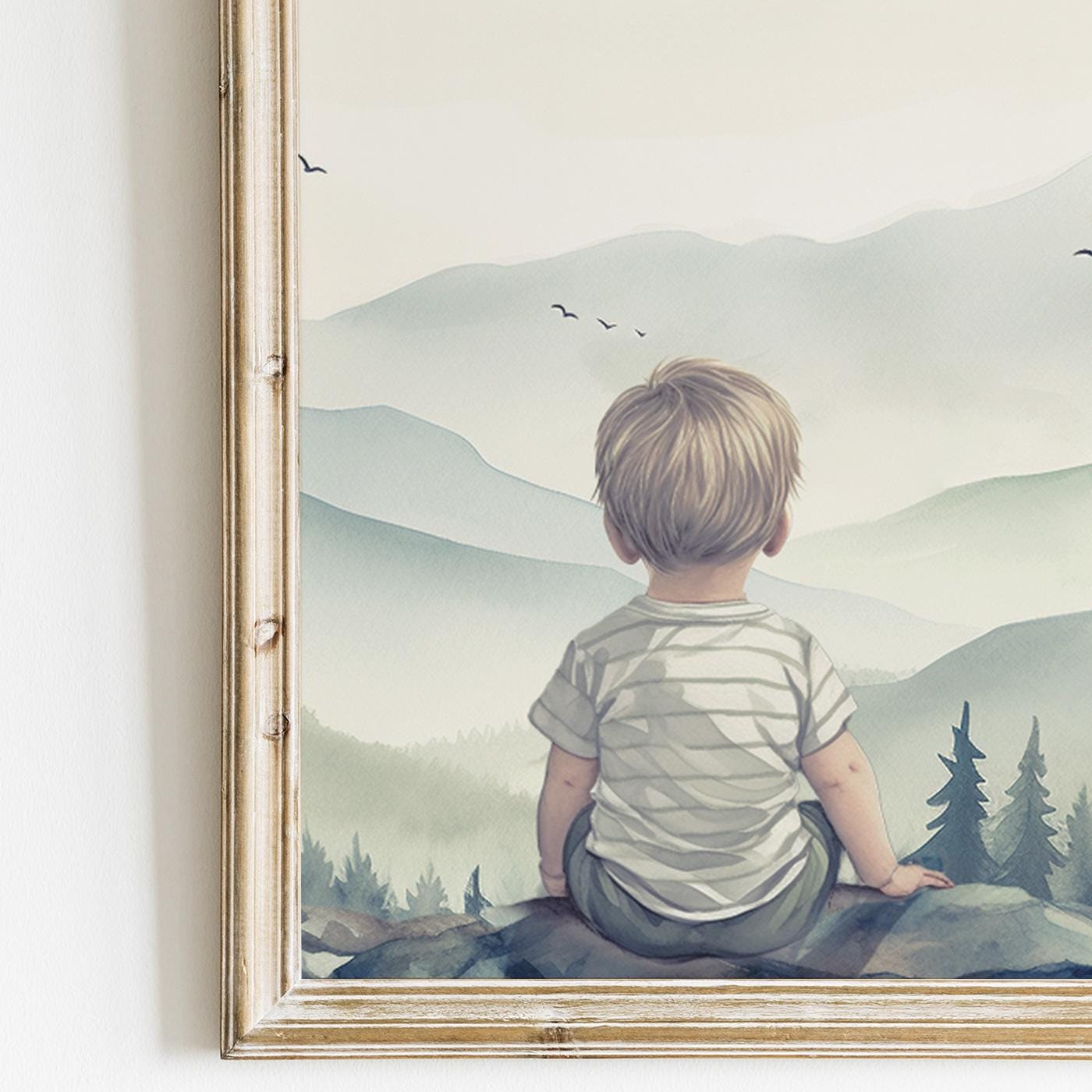 I Am a Child of God Bible Verse Nursery Wall Art, Christian Boy Decor - WildfieldPrints