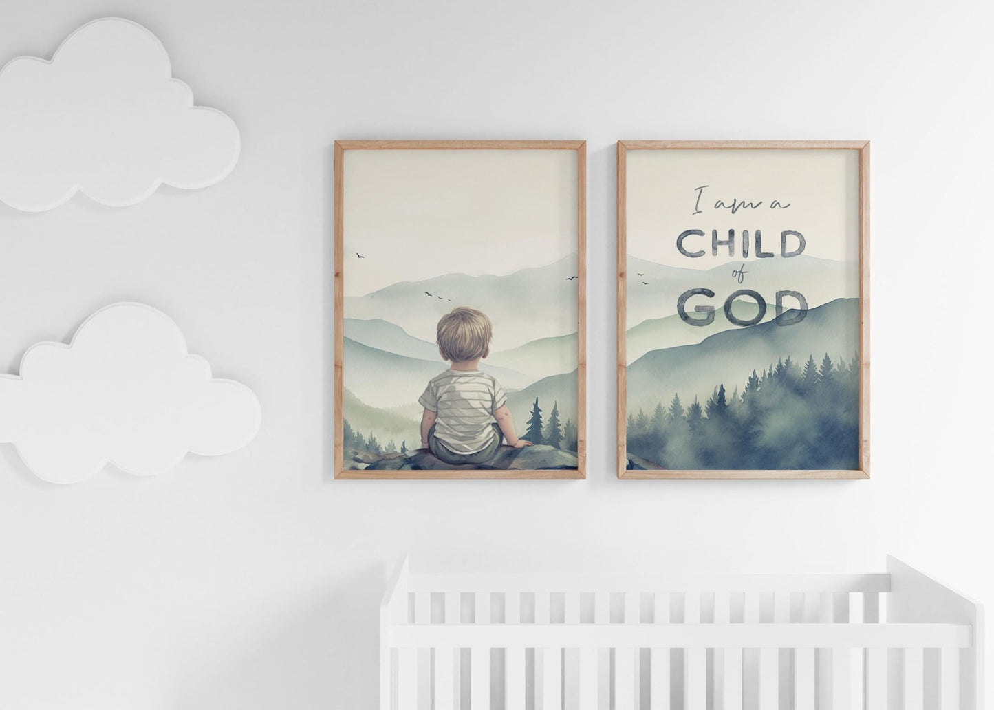 I Am a Child of God Bible Verse Nursery Wall Art, Christian Boy Decor - WildfieldPrints