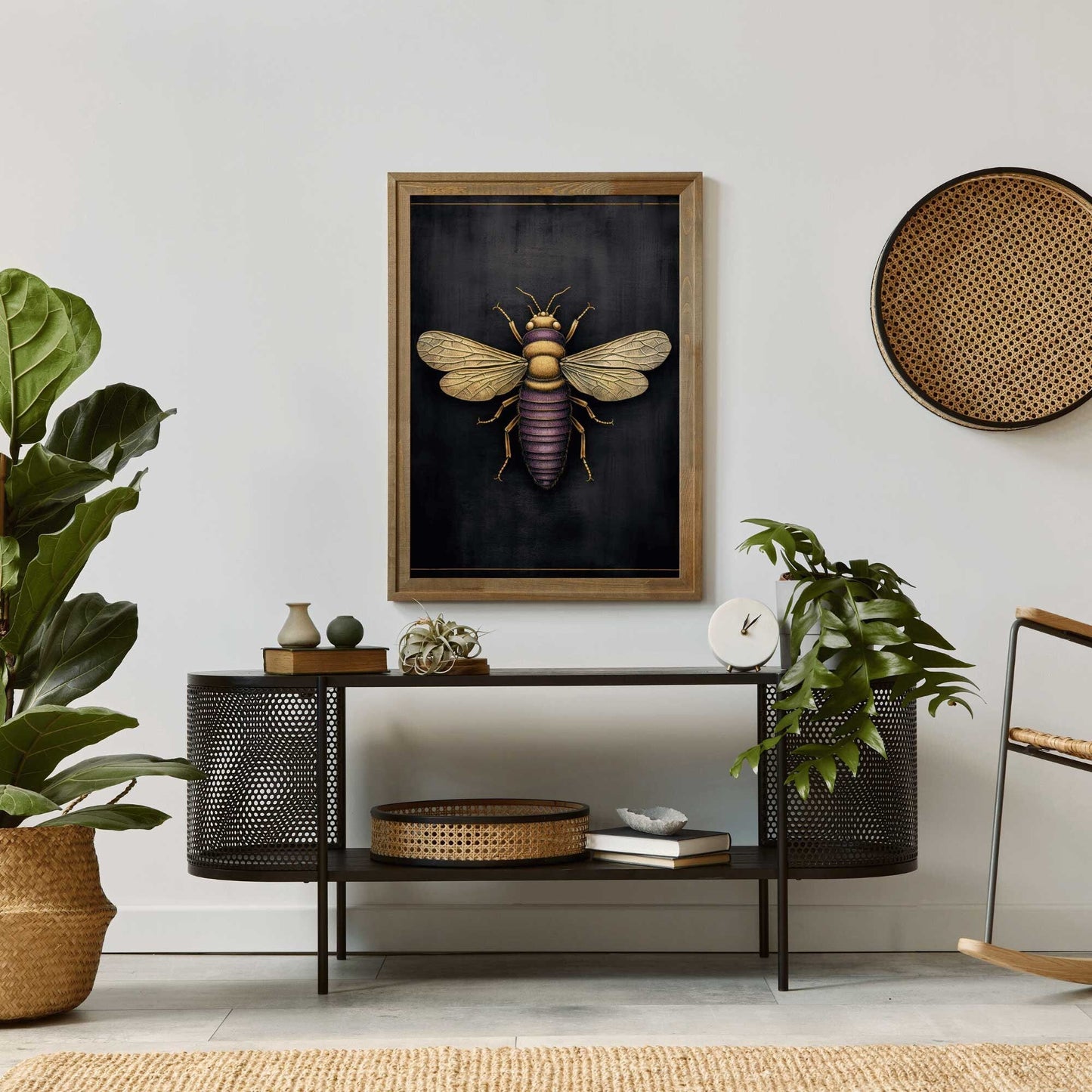 Insect Wall Art, Vintage Black Decor, Chalkboard Insect Print - WildfieldPrints