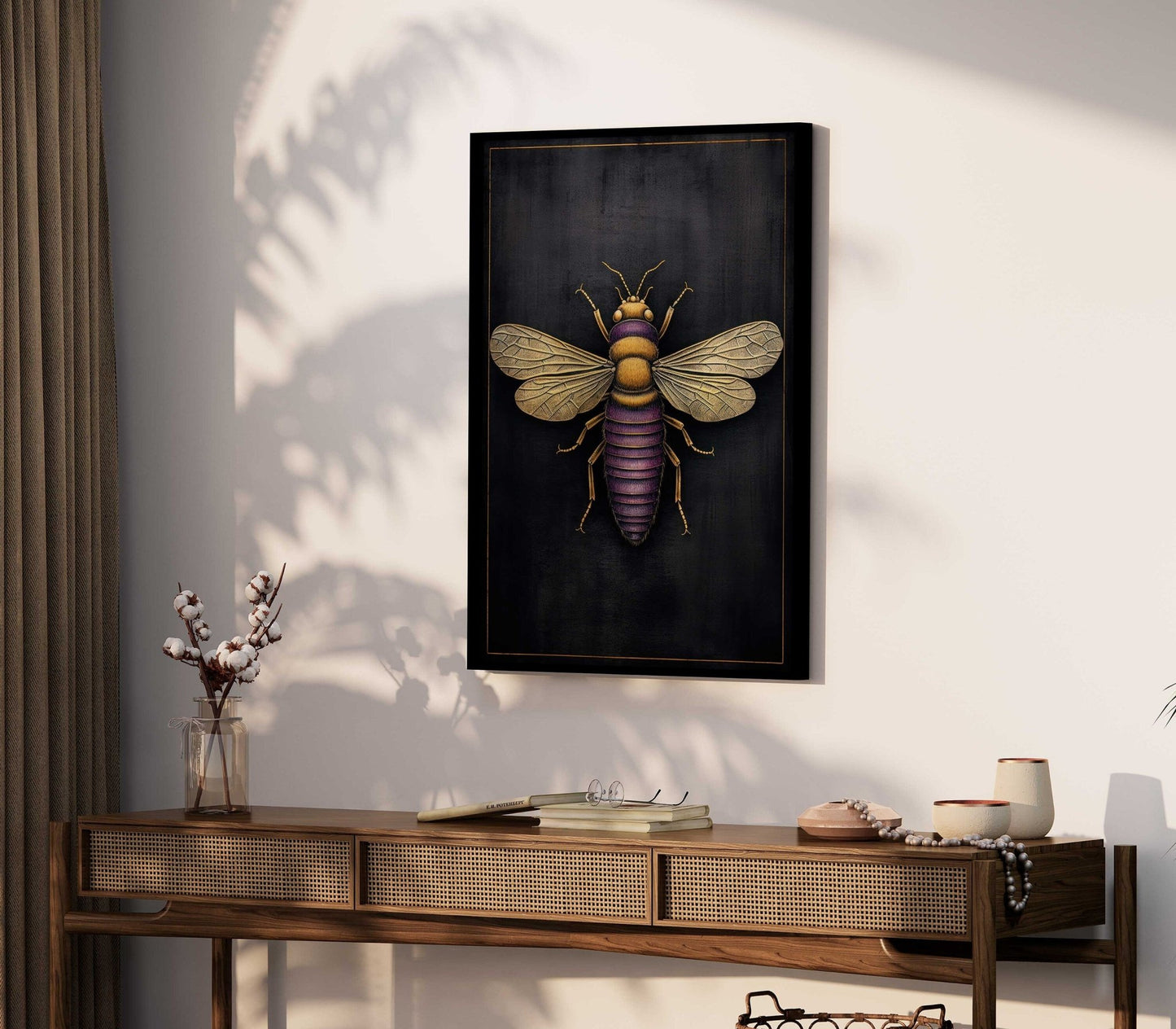Insect Wall Art, Vintage Black Decor, Chalkboard Insect Print - WildfieldPrints