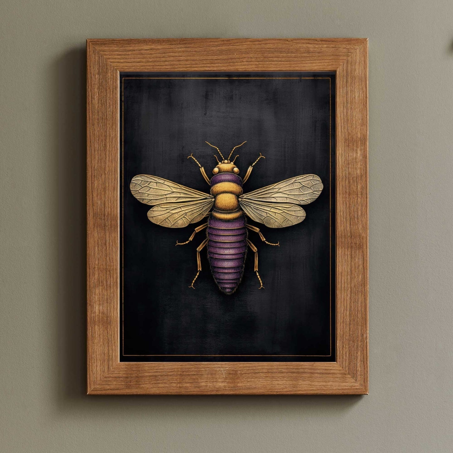 Insect Wall Art, Vintage Black Decor, Chalkboard Insect Print - WildfieldPrints