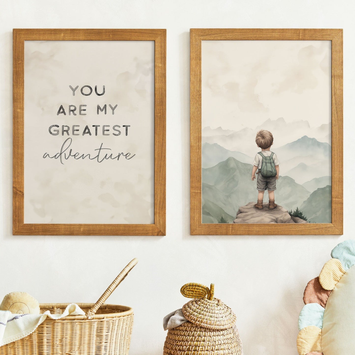 Inspirational Boy Adventure Quote Art, Mountain View Nursery Decor - WildfieldPrints
