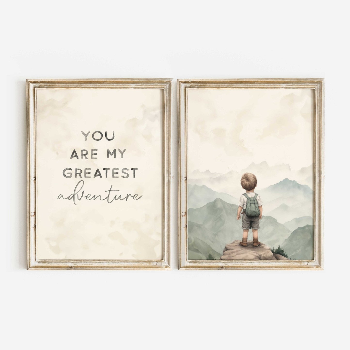 Inspirational Boy Adventure Quote Art, Mountain View Nursery Decor - WildfieldPrints