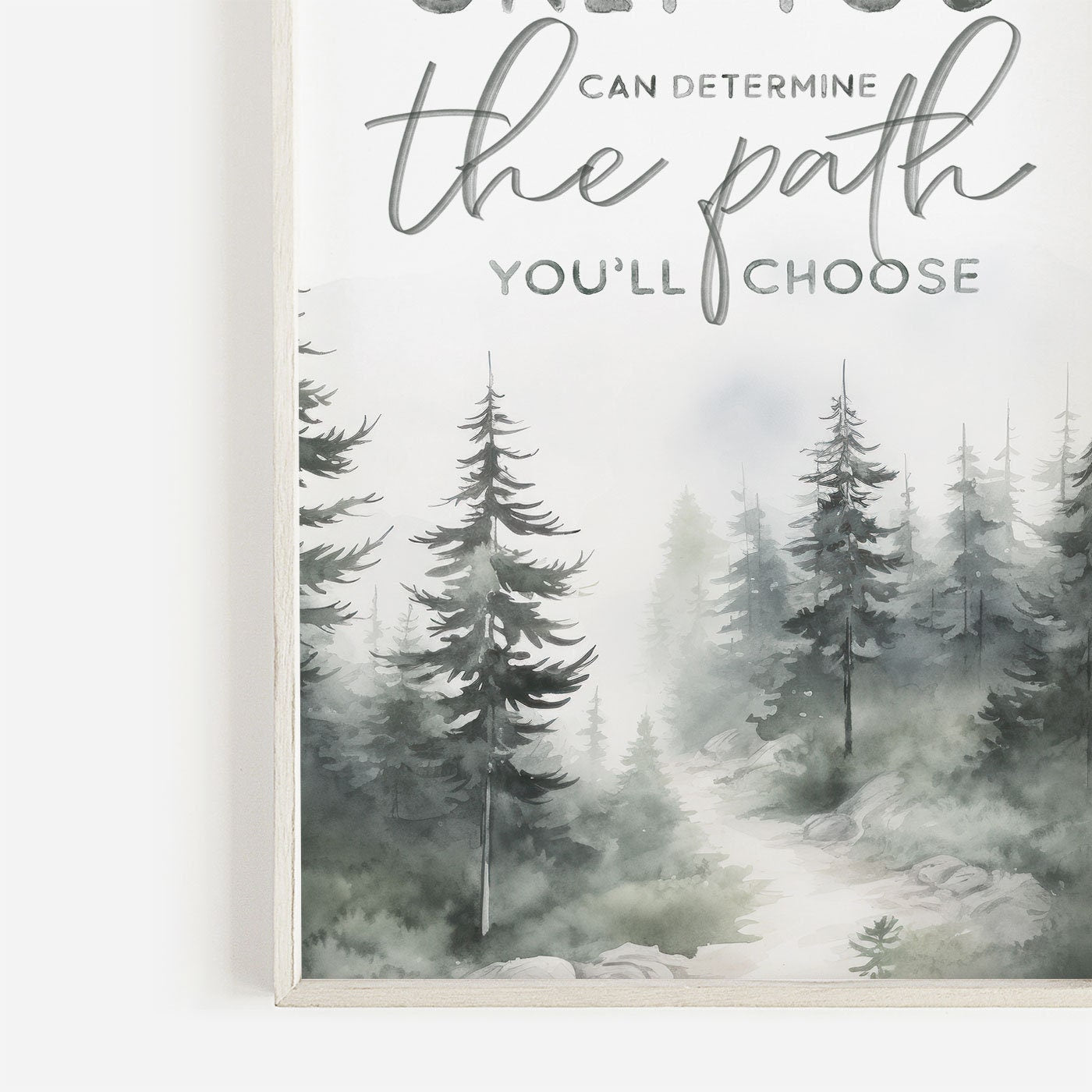 Inspirational Quote Wall Art, Motivational Nature Print, Vintage Forest Decor - WildfieldPrints