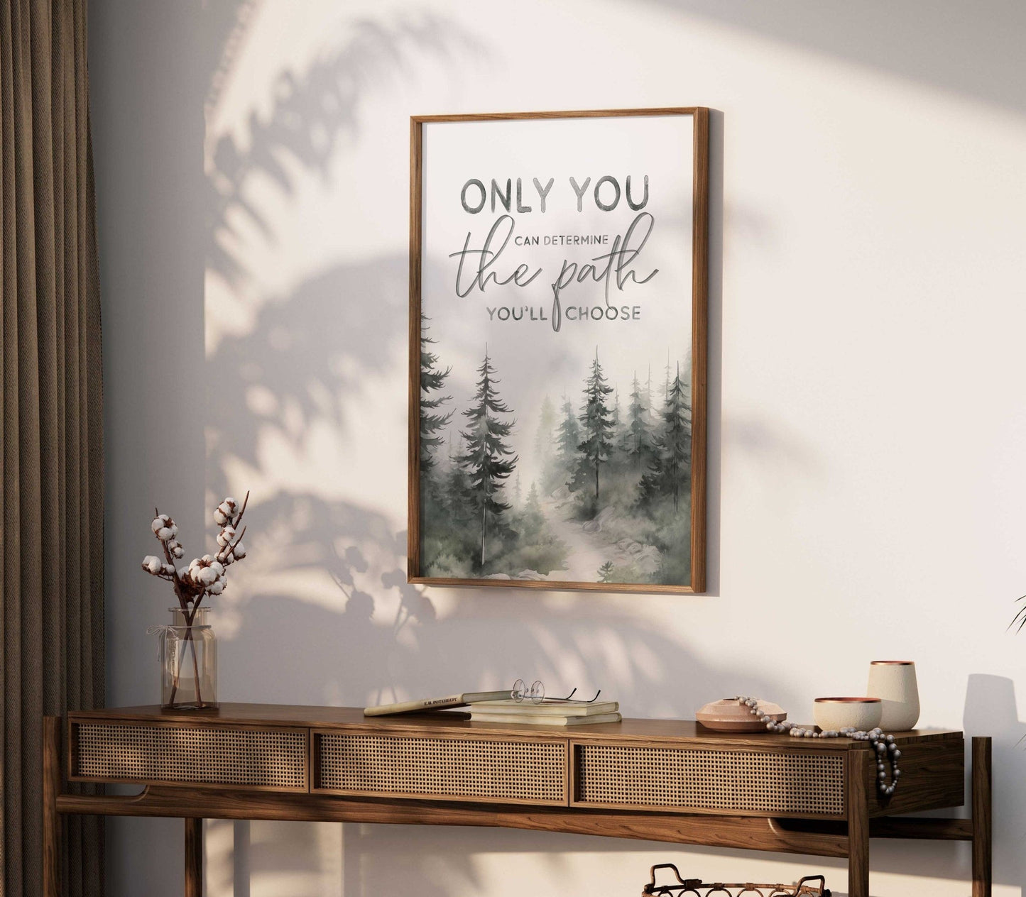 Inspirational Quote Wall Art, Motivational Nature Print, Vintage Forest Decor - WildfieldPrints