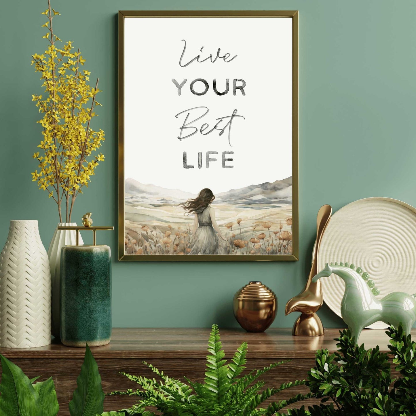 Inspirational Wall Art, Motivational Quote Print, Positive Saying Decor - WildfieldPrints