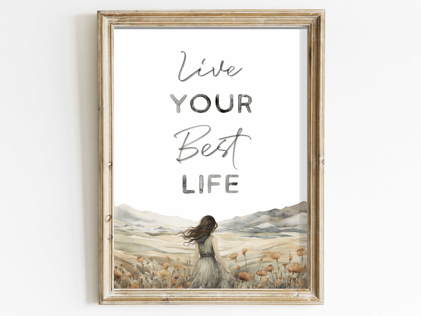 Inspirational Wall Art, Motivational Quote Print, Positive Saying Decor - WildfieldPrints