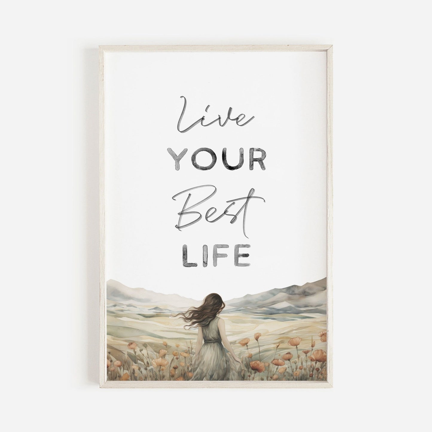 Inspirational Wall Art, Motivational Quote Print, Positive Saying Decor - WildfieldPrints