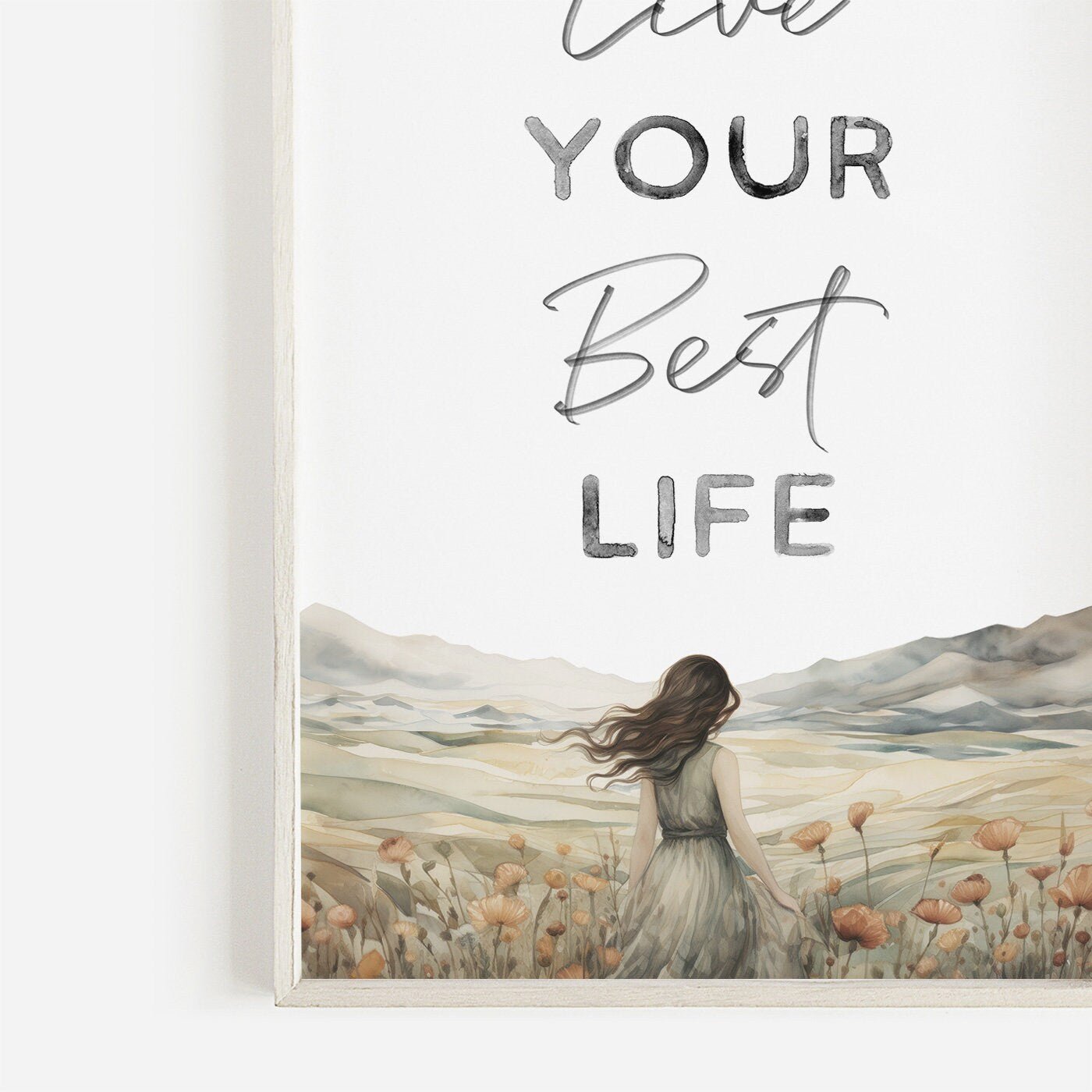 Inspirational Wall Art, Motivational Quote Print, Positive Saying Decor - WildfieldPrints