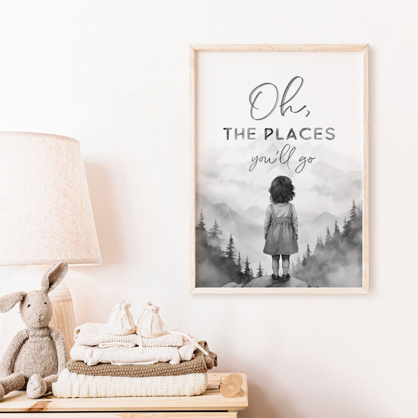 Inspiring Nursery Art, Oh The Places You'll Go, Girl's Room Decor - WildfieldPrints
