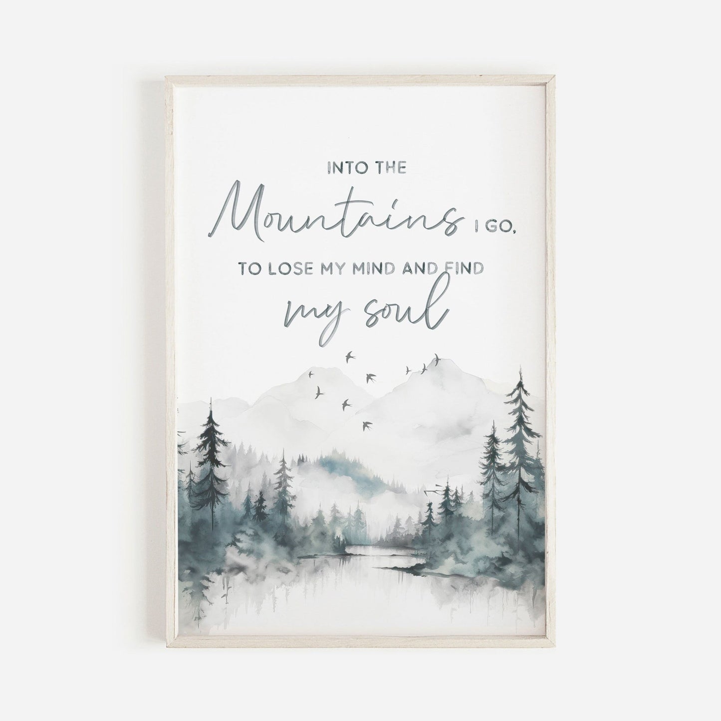 Into the Mountains Wall Art, Adventure & Hiking Quote Print, Nature Decor - WildfieldPrints
