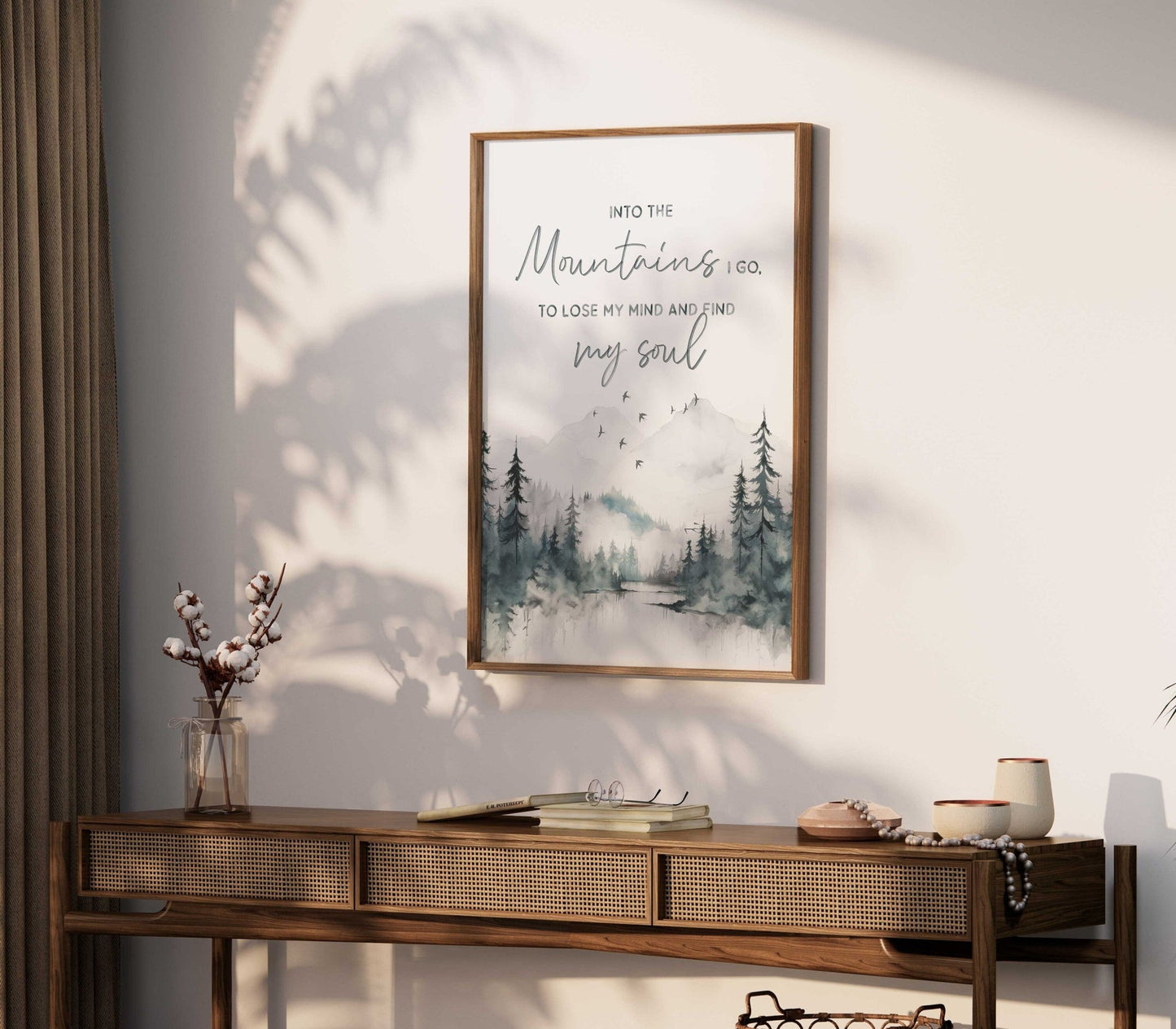 Into the Mountains Wall Art, Adventure & Hiking Quote Print, Nature Decor - WildfieldPrints
