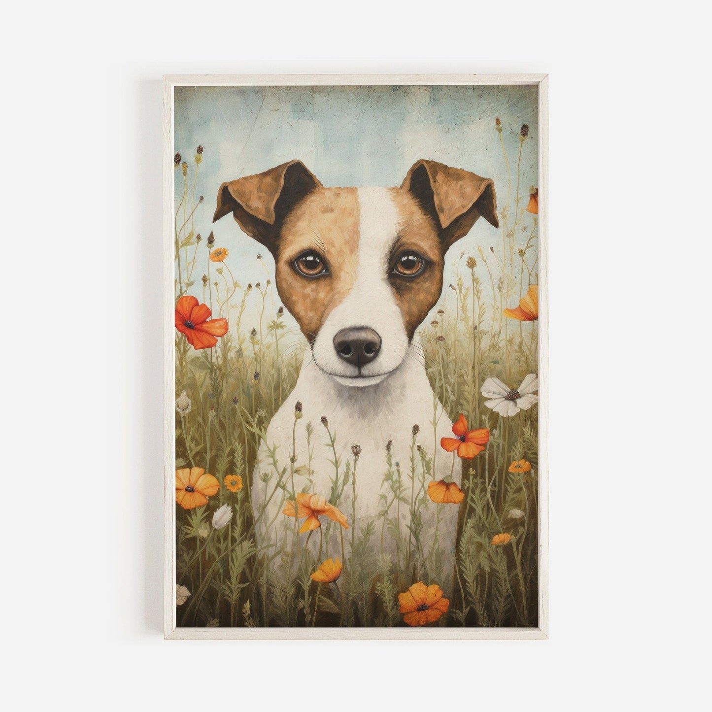 Jack Russel Print, Vintage Dog Portrait, Unique Wall Decor Gift - WildfieldPrints
