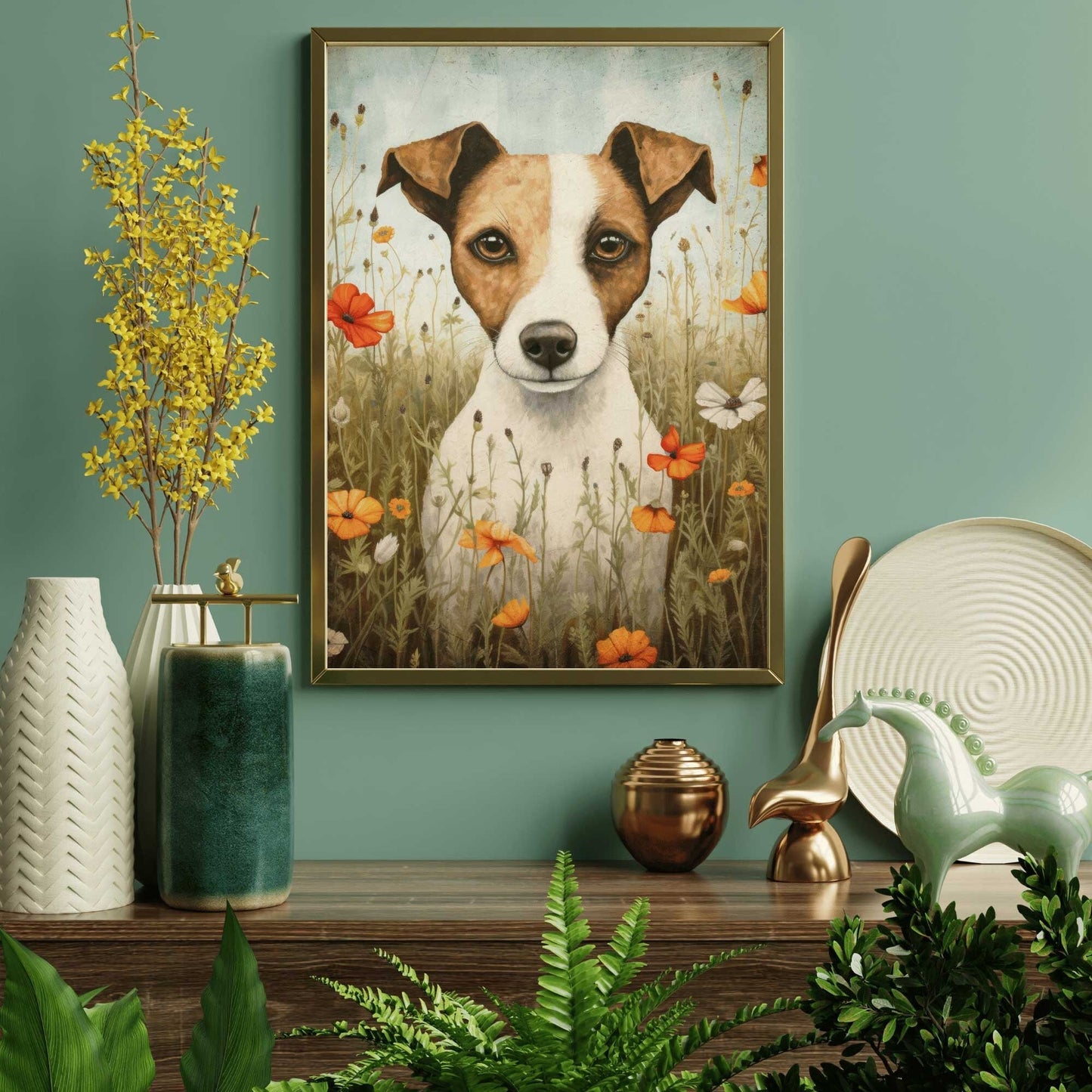 Jack Russel Print, Vintage Dog Portrait, Unique Wall Decor Gift - WildfieldPrints