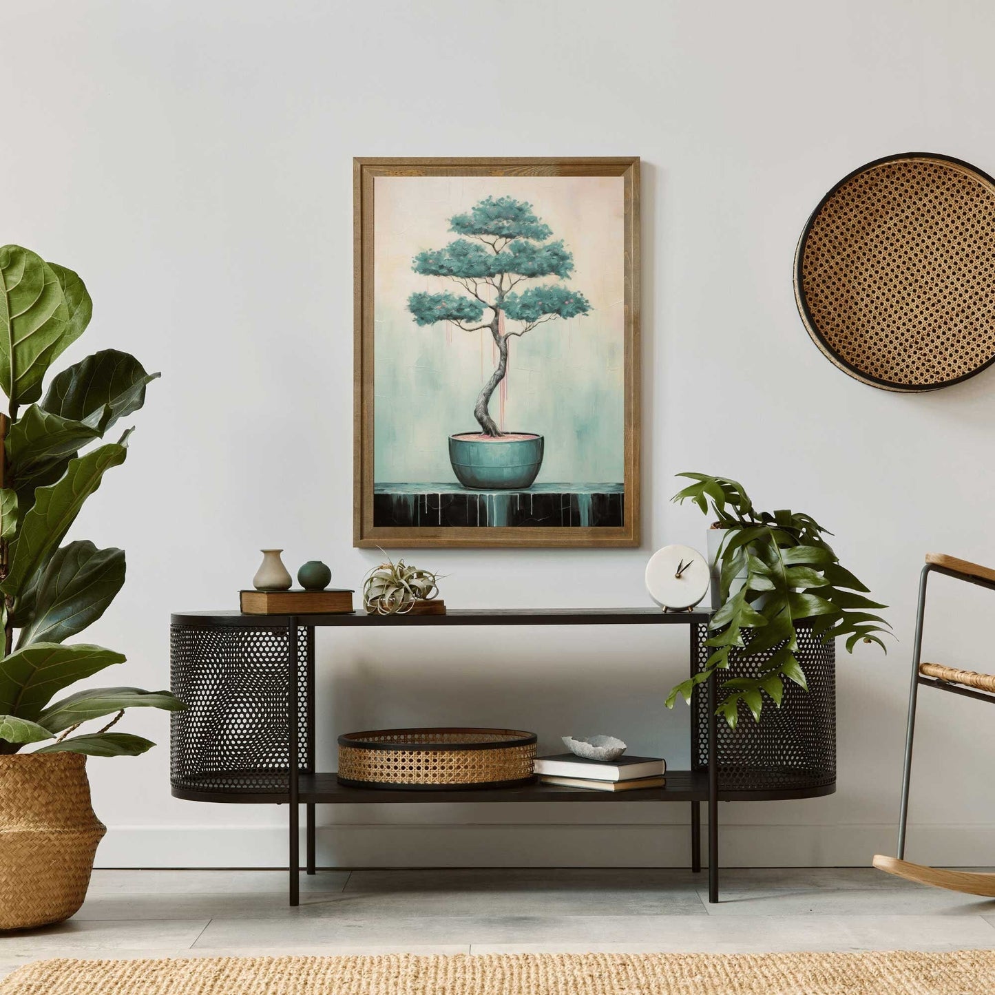 Japanese Wall Art, Bonsai Tree Decor, Vintage Floral Print - WildfieldPrints