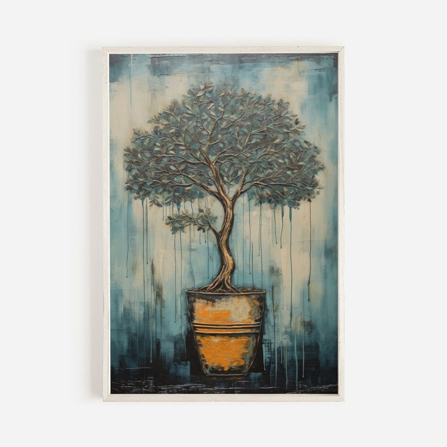 Japanese Wall Art, Bonsai Tree Print, Vintage Tree Decor, Floral Botanical Painting - WildfieldPrints