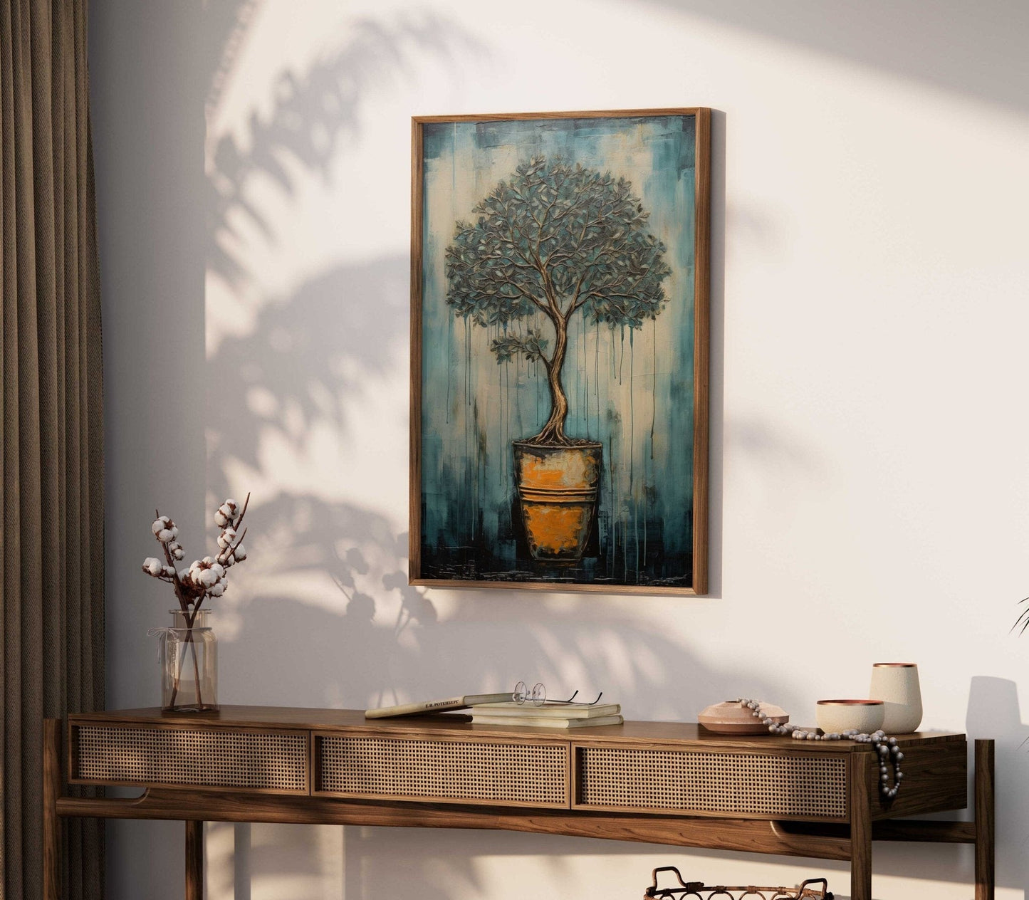 Japanese Wall Art, Bonsai Tree Print, Vintage Tree Decor, Floral Botanical Painting - WildfieldPrints