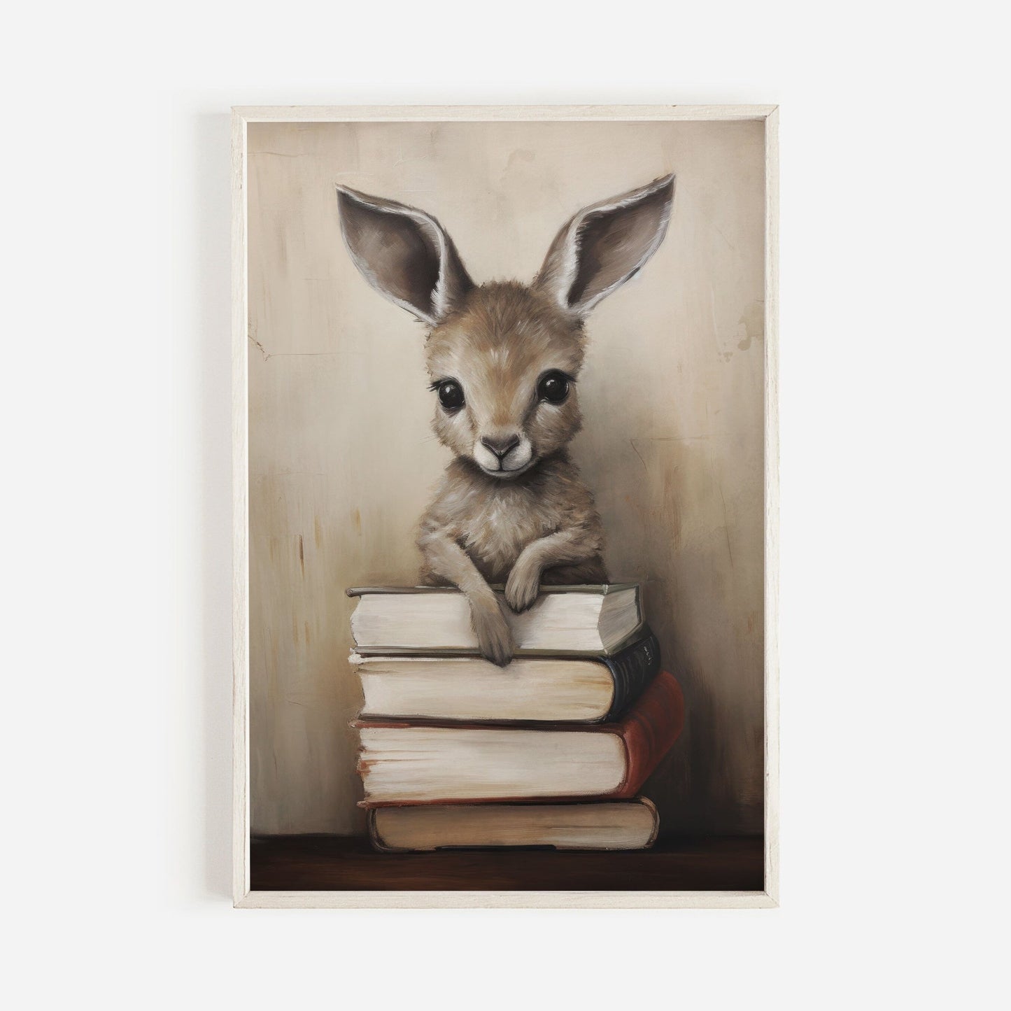 Kangaroo Print, Books & Reading Decor, Learning Kids Room Decor - WildfieldPrints