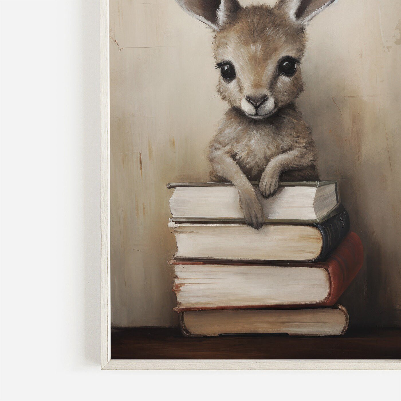 Kangaroo Print, Books & Reading Decor, Learning Kids Room Decor - WildfieldPrints