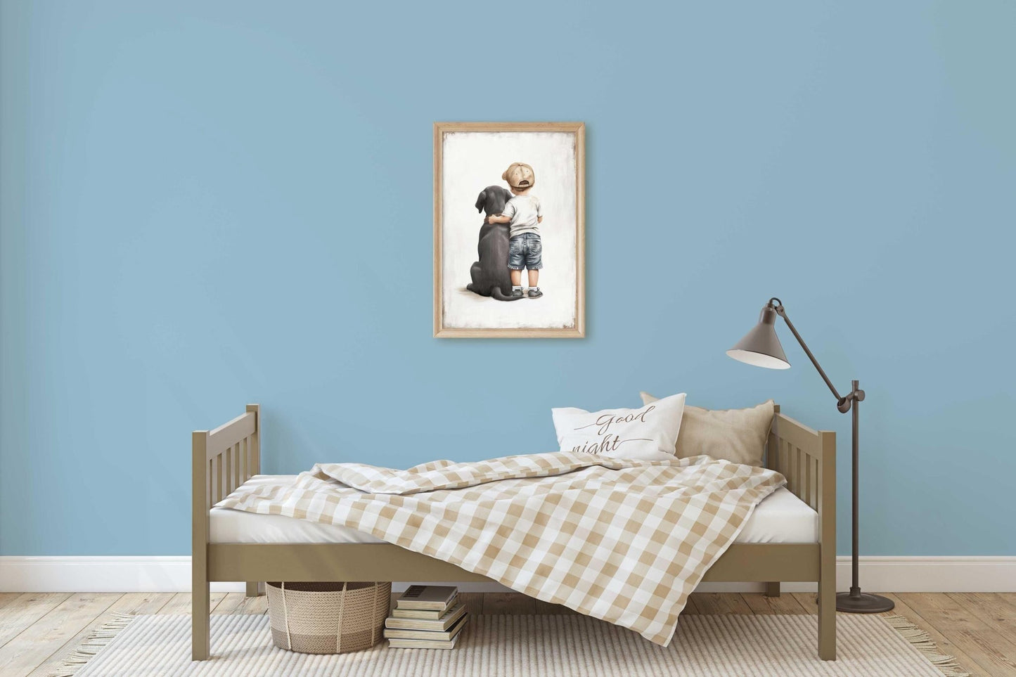 Labrador Dog Art Print, Boy Room Decor, Black Retriever Artwork - WildfieldPrints